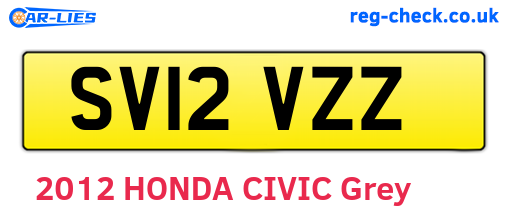 SV12VZZ are the vehicle registration plates.