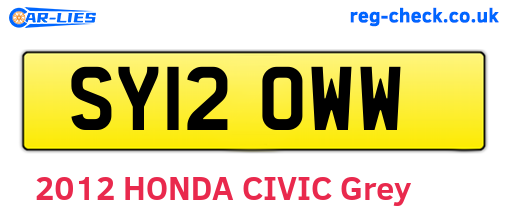 SY12OWW are the vehicle registration plates.