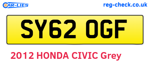 SY62OGF are the vehicle registration plates.