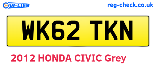 WK62TKN are the vehicle registration plates.