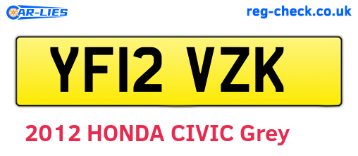YF12VZK are the vehicle registration plates.