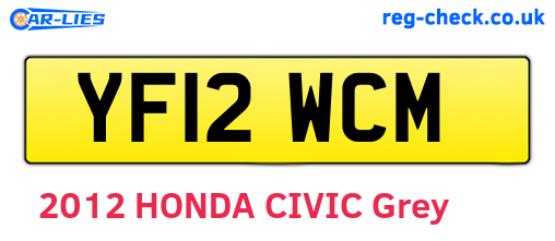 YF12WCM are the vehicle registration plates.