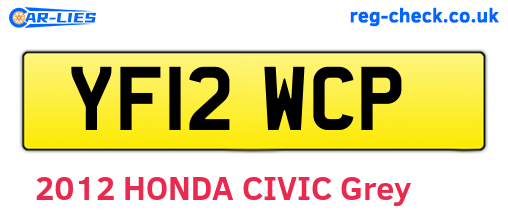 YF12WCP are the vehicle registration plates.