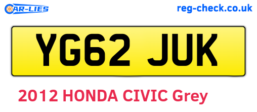 YG62JUK are the vehicle registration plates.