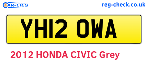 YH12OWA are the vehicle registration plates.