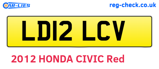 LD12LCV are the vehicle registration plates.