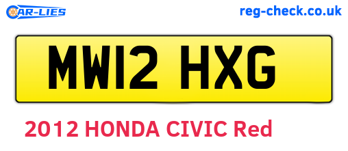 MW12HXG are the vehicle registration plates.