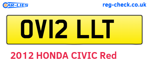 OV12LLT are the vehicle registration plates.