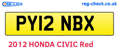 PY12NBX are the vehicle registration plates.