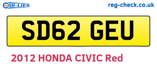 SD62GEU are the vehicle registration plates.