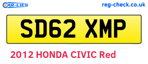 SD62XMP are the vehicle registration plates.