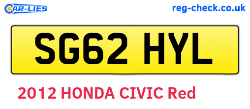 SG62HYL are the vehicle registration plates.