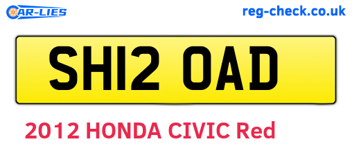 SH12OAD are the vehicle registration plates.