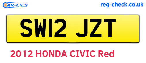 SW12JZT are the vehicle registration plates.