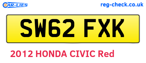 SW62FXK are the vehicle registration plates.