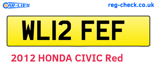 WL12FEF are the vehicle registration plates.