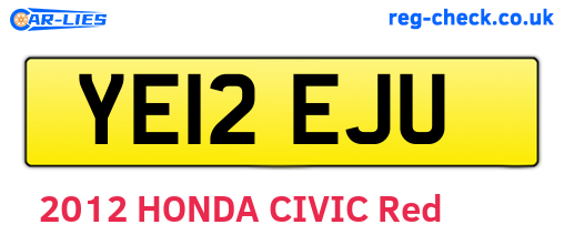 YE12EJU are the vehicle registration plates.
