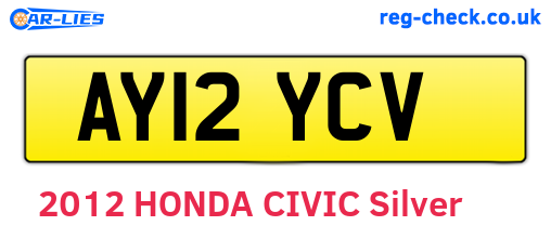 AY12YCV are the vehicle registration plates.