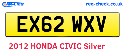 EX62WXV are the vehicle registration plates.