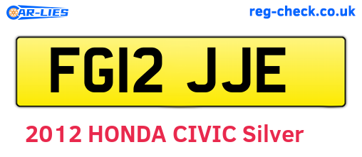 FG12JJE are the vehicle registration plates.