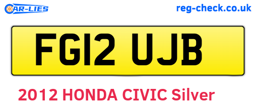 FG12UJB are the vehicle registration plates.