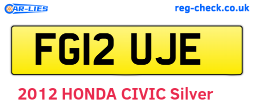 FG12UJE are the vehicle registration plates.