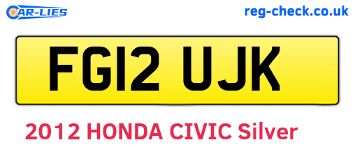 FG12UJK are the vehicle registration plates.