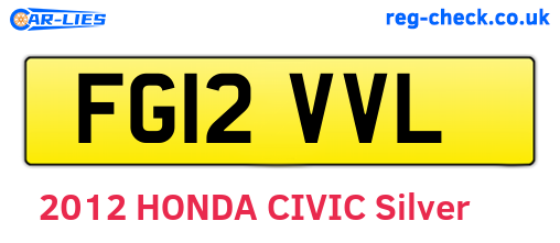 FG12VVL are the vehicle registration plates.