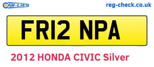 FR12NPA are the vehicle registration plates.