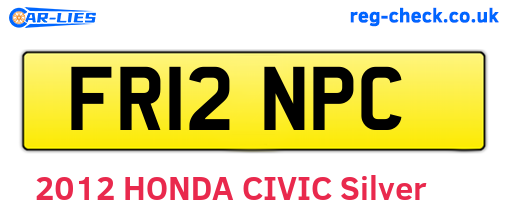 FR12NPC are the vehicle registration plates.