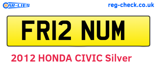 FR12NUM are the vehicle registration plates.