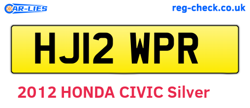 HJ12WPR are the vehicle registration plates.