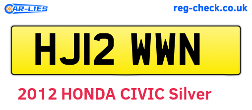 HJ12WWN are the vehicle registration plates.