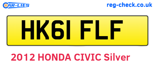 HK61FLF are the vehicle registration plates.