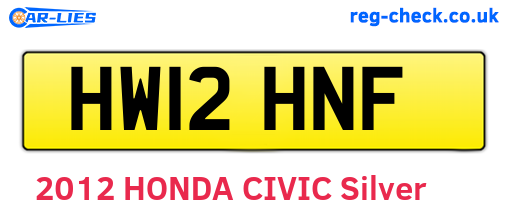 HW12HNF are the vehicle registration plates.