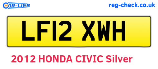 LF12XWH are the vehicle registration plates.