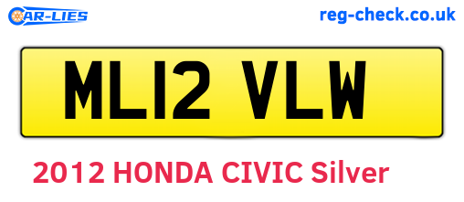 ML12VLW are the vehicle registration plates.