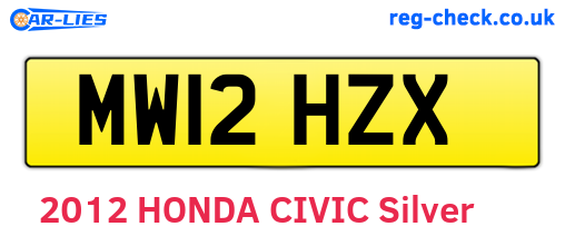 MW12HZX are the vehicle registration plates.