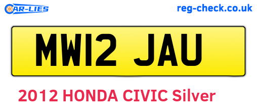 MW12JAU are the vehicle registration plates.