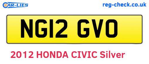 NG12GVO are the vehicle registration plates.
