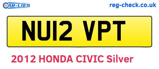NU12VPT are the vehicle registration plates.