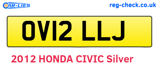 OV12LLJ are the vehicle registration plates.