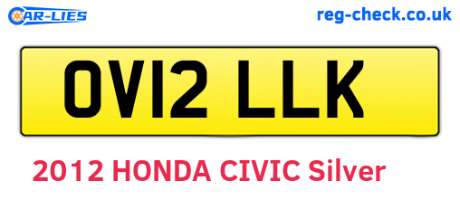 OV12LLK are the vehicle registration plates.