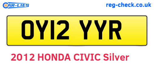 OY12YYR are the vehicle registration plates.