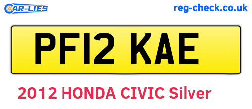 PF12KAE are the vehicle registration plates.