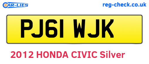 PJ61WJK are the vehicle registration plates.