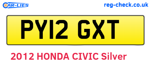 PY12GXT are the vehicle registration plates.