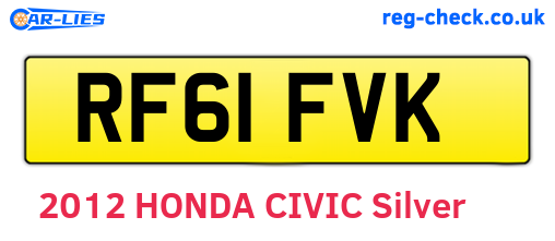 RF61FVK are the vehicle registration plates.