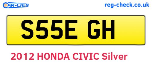 S55EGH are the vehicle registration plates.