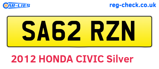SA62RZN are the vehicle registration plates.